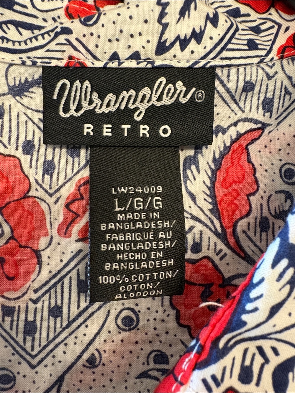 Wrangler Red and White Sleeveless Button-Down Floral Top - Picture 3 of 3